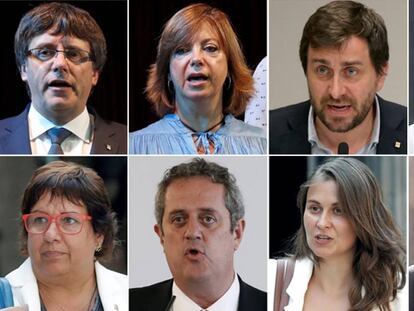 Puigdemont y los siete exconsejeros refugiados en Bruselas.