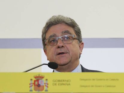 Rueda de prensa del Delegado del Gobierno en Cataluña, Enric Millo. Joan Sánchez
