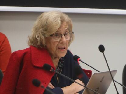 Manuela Carmena, en la comisión municipal de Cultura celebrada el 20 de noviembre.