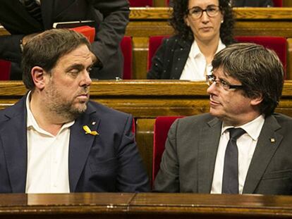 Junqueras y Puigdemont, el pasado 26 de octubre.