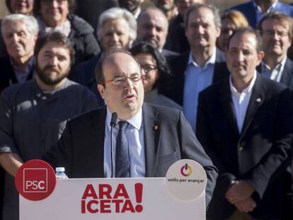 Miquel Iceta, en la presentación de la candidatura del PSC, el pasado día 12.