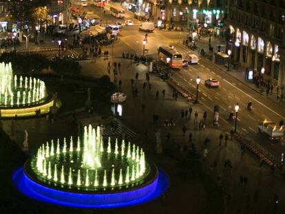 Encendido de las luces de navidad en La Rambla de Barcelona.
