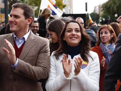 Rivera y Arrimadas, este domingo en Tarragona.