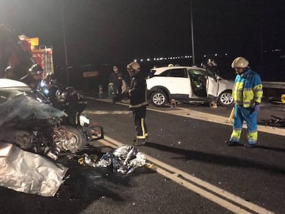 Estado en el que quedó el Renault Megane tras el accidente.