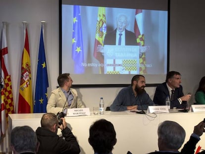 Albert Boadella durante la presentación en Barcelona de Tabarnia.