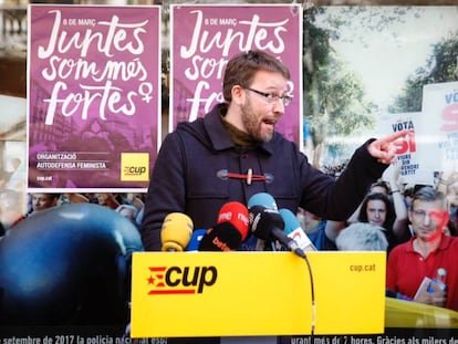 Vidal Aragonés anuncia el rechazo de la CUP a la investidura de Sànchez.