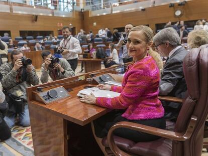 Cristina Cifuentes en la Asamblea de Madrid.