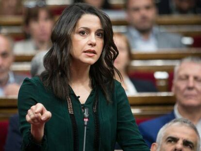 Inés Arrimadas este miércoles en el Parlament.
