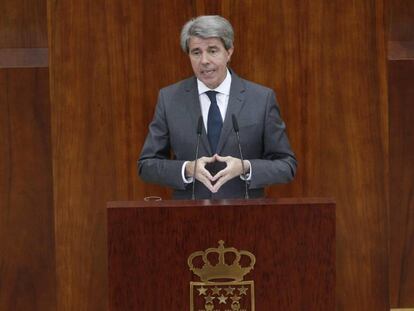 Ángel Garrido, presidente en funciones de la Comunidad de Madrid en la Asamblea de Madrid.