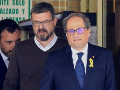 El presidente de la Generalitat, Quim Torra. En vídeo, declaraciones de la vicepresidenta del Gobierno, Soraya Sáenz de Santamaría.