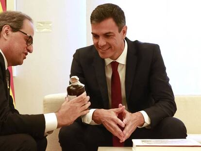 Quim Torra y Pedro Sánchez en la Moncloa.