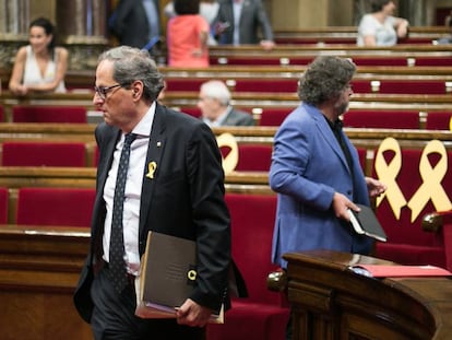 Quim Torra abandona el hemiciclo. En vídeo, declaraciones de Inés Arrimadas, líder de Ciudadanos en Cataluña.