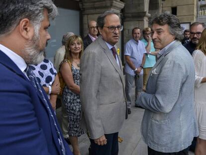 Quim Torra, ayer jueves en los actos de conmemoración de Ripoll. En vídeo, declaración institucional en recuerdo a las víctimas de los atentados de Barcelona y Cambrils.