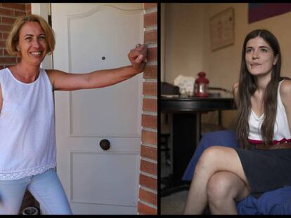 A la izquierda, Rosa, la casera, en Alicante; a la derecha, Ofelie, la inquilina, en Madrid. En vídeo: Los pisos turísticos en Madrid incrementan el precio de alquiler de las viviendas.