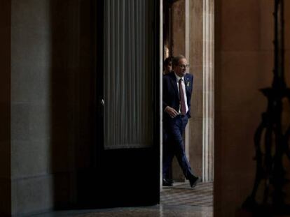 El 'president' Quim Torra, este jueves, en el Parlamento catalán. VÍDEO: ATLAS