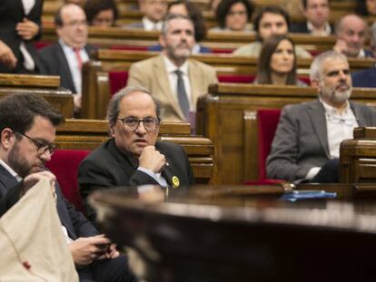 Un momento del Pleno celebrado este miércoles en el Parlament.