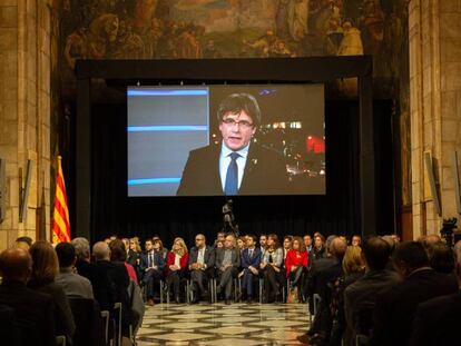 Puigdemont este martes en la presentación del Consell per la República. En vídeo, Torra presenta al Consejo de la República.