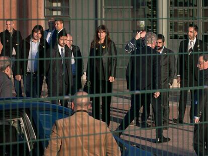 El presidente catalán, Quim Torra, a su entrada a la prisión de Lledoners (Barcelona), donde visitó a los políticos en prisión preventiva.