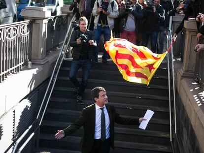 Manuel Valls, este martes en Barcelona. ALBERT GARCIA / VÍDEO: ATLAS