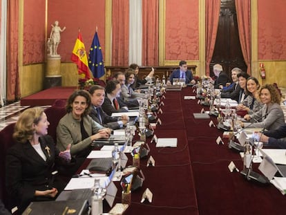 La reunión del Consejo de Ministros en Barcelona, este viernes.