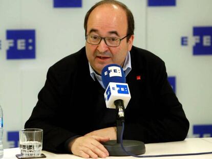 Miquel Iceta, en una entrevista en Barcelona.