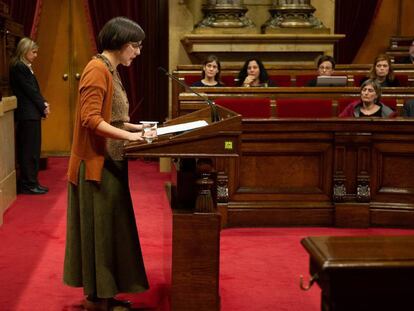 La diputada de ERC en el Parlament Jenn Díaz, durante el pleno de este jueves. En vídeo, declaraciones de Díaz.