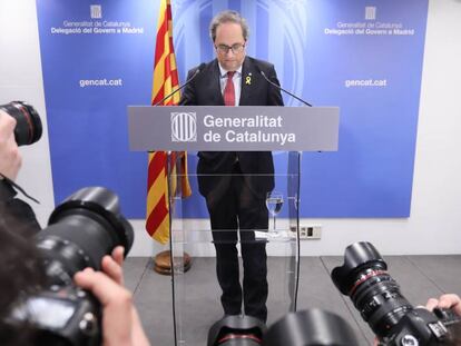 Quim Torra, presidente de la Generalitat. En vídeo, sus declaraciones en 'Más de uno'.