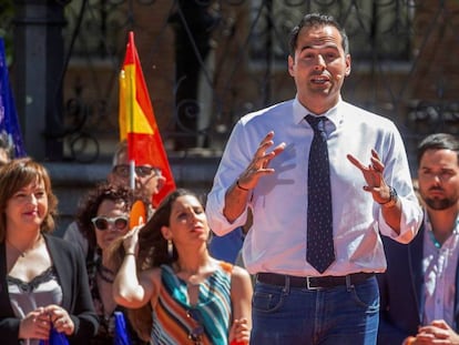 En vídeo, Ignacio Aguado, el domingo durante un mitin de Ciudadanos.