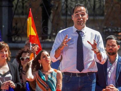 En vídeo, Ignacio Aguado, el domingo durante un mitin de Ciudadanos.