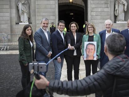 Los candidatos a la alcaldía de Barcelona: Anna Saliente (CUP), Jaume Collboni (PSC), Manuel Valls (Ciudadanos), Ada Colau, actual alcaldesa (Barcelona en Comú), Elsa Artadi (JxCat), Ernest Maragall (ERC) Y Josep Bou (PP). En vídeo, el pulso final en las elecciones de la ciudad.