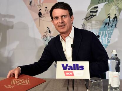 Manuel Valls, este miércoles, en rueda de prensa en Barcelona.