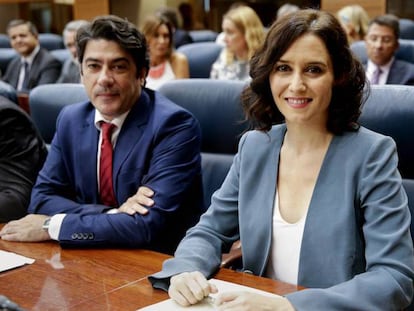 Isabel Díaz Ayuso este martes, en la Asamblea de Madrid. En vídeo, el discurso íntegro de Díaz Ayuso.