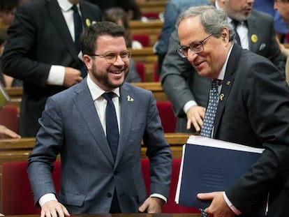 En vídeo, la intervención de Torra ayer en el Parlament.