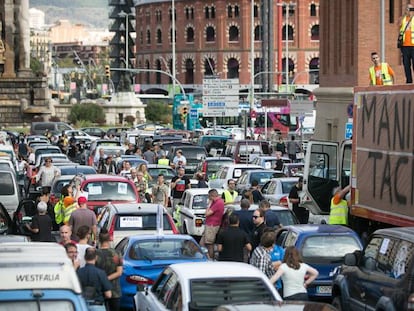 Protesta de la Plataforma de Afectados por las Restricciones Circulatorias.