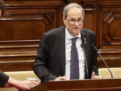 Intervención del presidente catalán en el pleno de hoy en el Parlament.