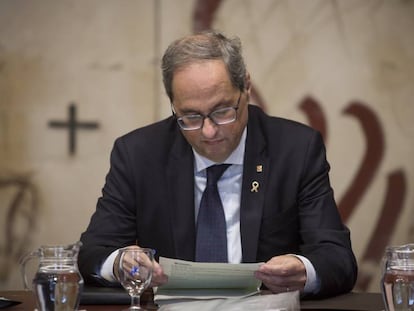 Quim Torra, en una imagen tomada esta semana. En vídeo, el presidente de la Generalitat, desmiente su relación con los CDR y les resta credibilidad.