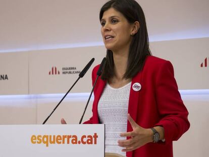 La portavoz de ERC, Marta Vilalta, este lunes. En vídeo, declaraciones de Gabriel Rufián, este lunes.