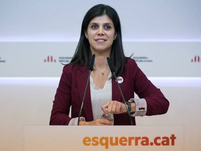 La portavoz de ERC, Marta Vilalta, da los resultados de la consulta a la militancia. En vídeo, sus declaraciones.