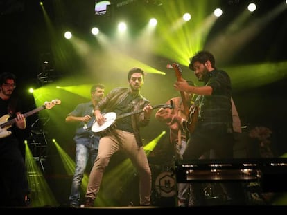 El grupo colombiano Morat, durante el concierto en Madrid. En vídeo, los mejores momentos del directo.
