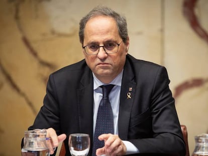 El presidente de la Generalitat, Quim Torra. En vídeo, declaraciones de Miquel Iceta.