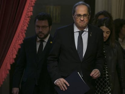 El presidente de la Generalitat, Quim Torra, en el Parlament.