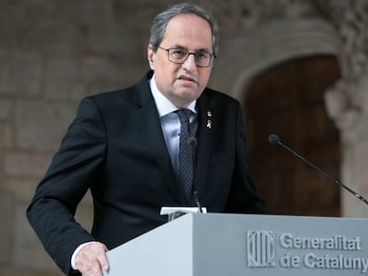 El presidente de la Generalitat, Quim Torra, este jueves. En vídeo, declaraciones de Torra este jueves en una emisora de radio.