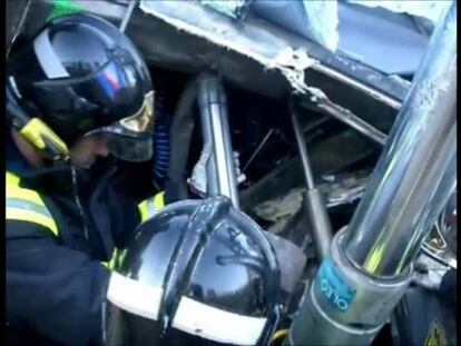 Un vídeo interno de los bomberos muestra el difícil rescate de Loranca