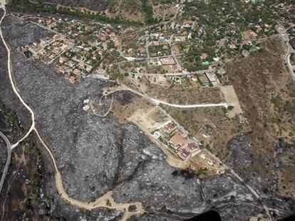 Efectos del fuego en una de las áreas afectadas.