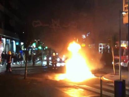 Choques entre policía e independentistas en el centro de Santiago