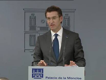 Feijóo garantiza en La Moncloa que Rajoy le prometió el AVE para 2018