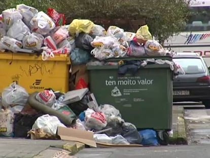 La huelga de basuras en Vilalba deja más de 200 toneladas en la calle