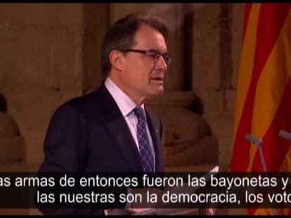 Mas: “Cataluña quiere defender con votos lo mismo que los héroes de 1714”