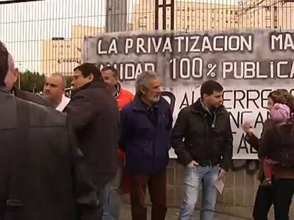 Protesta en el hospital de Dénia.