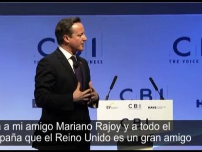 Cameron asegura que el Reino Unido apoya al Gobierno de Rajoy y asegura que quiere que España siga unida.